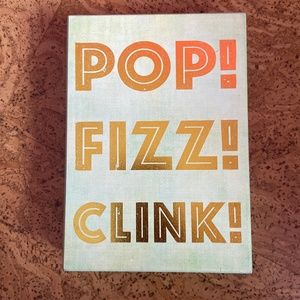 POP! FIZZ! CLINK! Decorative Block in Teal